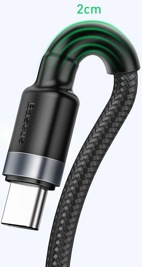 Kabllo Baseus Cafule CATKLF-PG1, USB-A në USB-C, 1m, 40W, Gri-e zezë