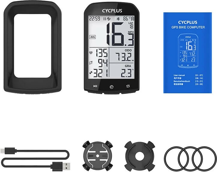 Kompjuter biçiklete GPS Cycplus M1, 2.9" LCD, Bluetooth 5.0, IPX6, i zi