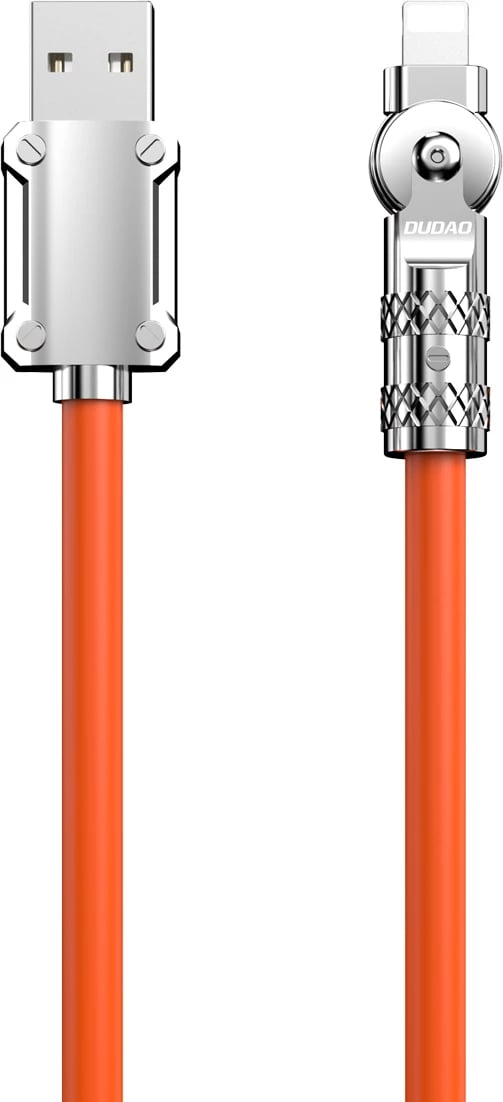 Kabllo Dudao L24AL USB-A në Lightning me rrotullim 180°, 30W, 1m, portokalli
