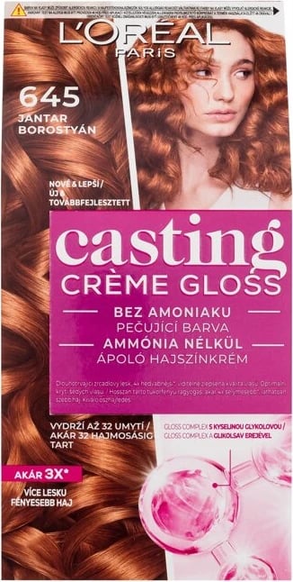 Ngjyrë për flokë L'Oréal Paris Casting Creme Gloss 645 Amber për femra, 48ml