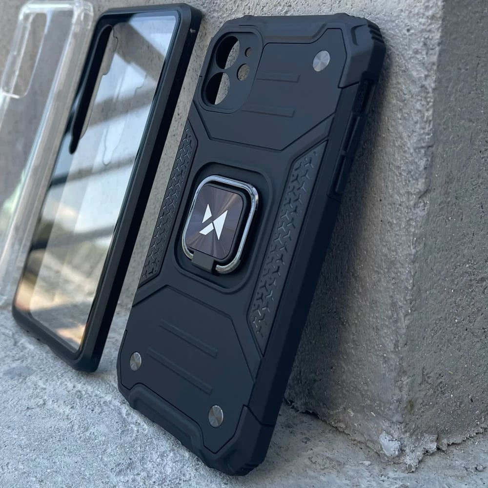 Mbështjellës Wozinsky Ring Armor për iPhone 14 Pro, me mbajtëse magnetike dhe unazë, kaltër