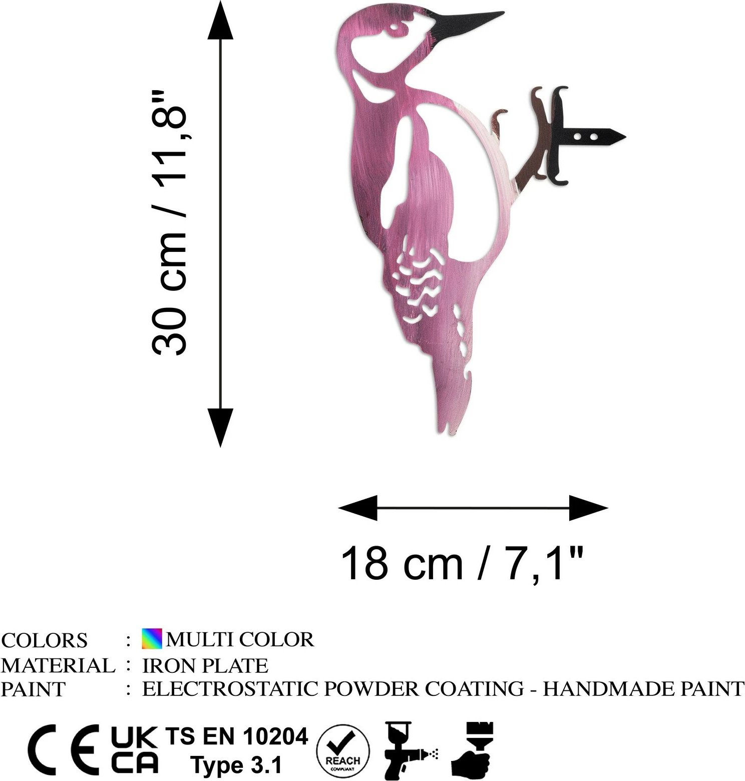 Objekt dekorativ për kopsht, zog në degë, Aberto Design, 21