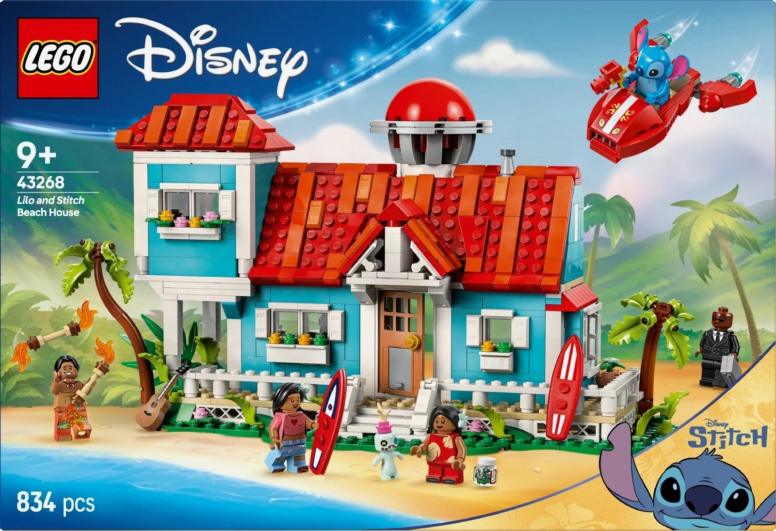 Set ndërtimi LEGO Disney Beach House Lilo and Stitch 43268, 834 pjesë