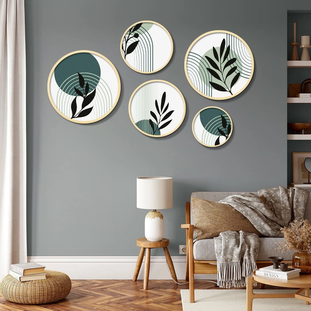 Set pikturash dekorative me kornizë MDF (5 copë), Wallity, Yats-22