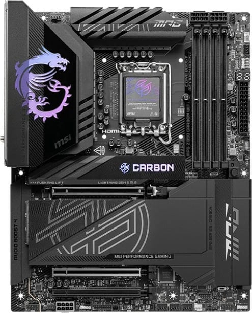 Pllakë amë MSI MPG Z890 CARBON WIFI LGA1851 Intel Z890 DDR5 4 slote Wi‑Fi 7 Thunderbolt 4 PCIe 5.0 ATX e zezë