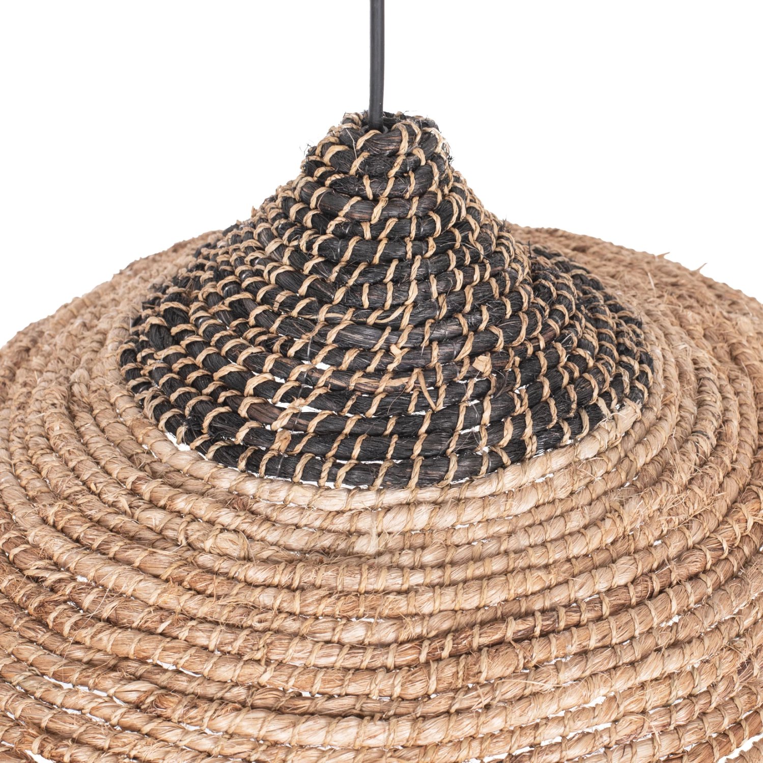 Llambë varëse tavani prej fibrash Manila, ngjyrë natyrale dhe e zezë, Φ45x23-60Hcm, FH7785