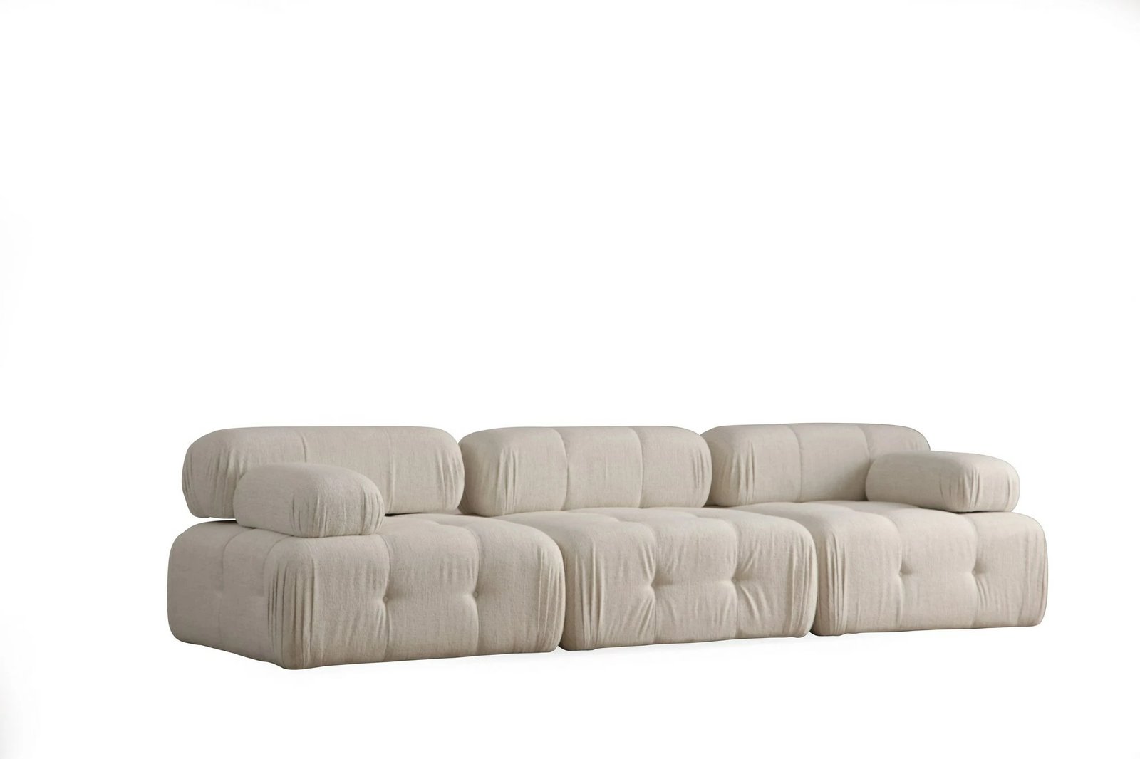 Divan treshe Atelier del Sofa, Doblo, krem bouclette, 3 pjesë
