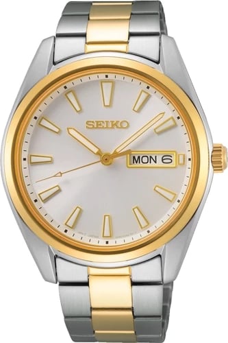 Orë dore SEIKO SUR446P1 për meshkuj, argjend me ar