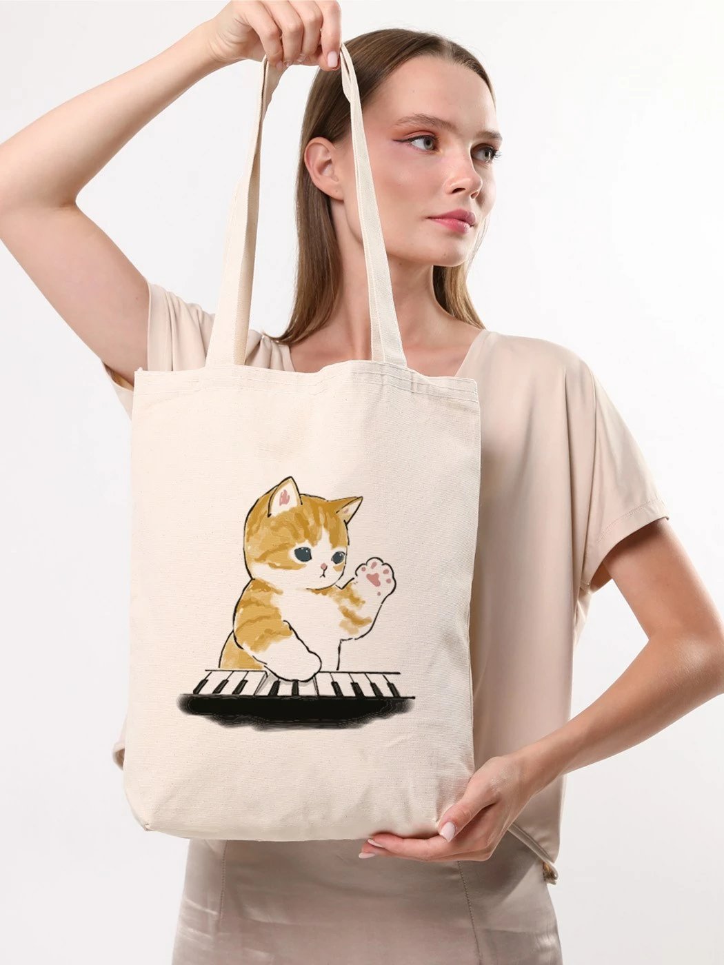 Qese tote Zoozie Bags, 1612, ngjyrë krem