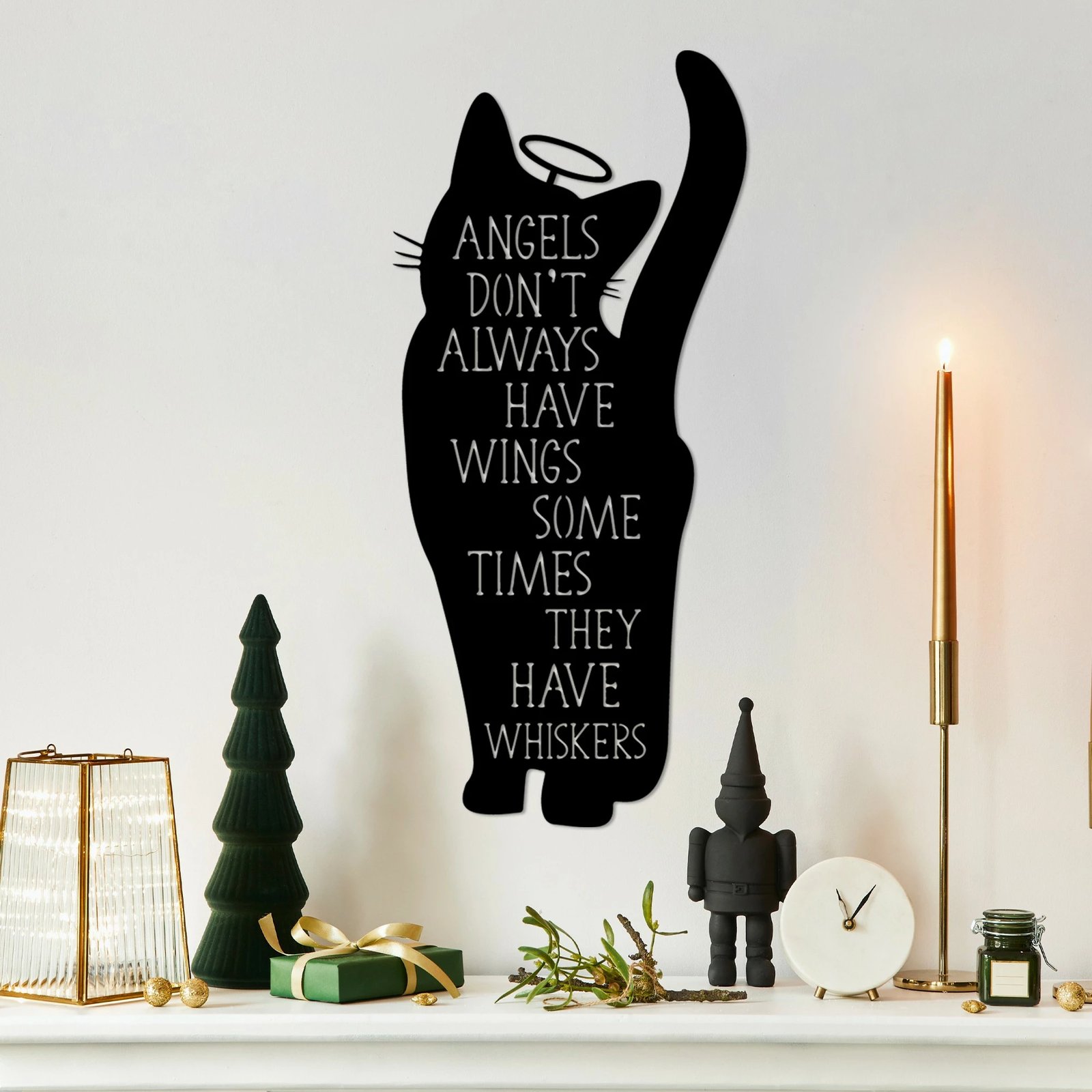 Aksesor dekorativ muri prej metali, mace, Wallity, Cat 9