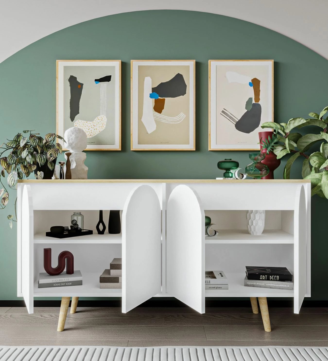 Konsol Skye Decor, Venezia 150, ngjyrë lis safir, e bardhë v2