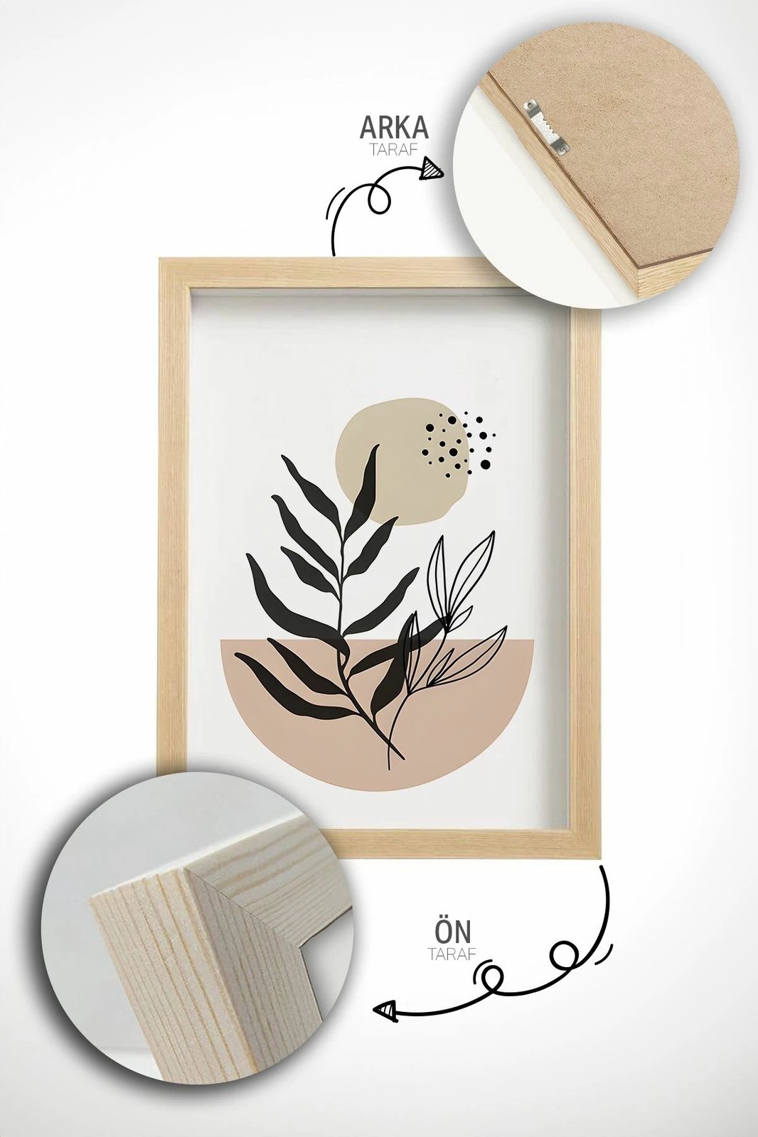 Set pikturash dekorative me kornizë (3 copë), Wallity, Artvmodel7-Ahsap