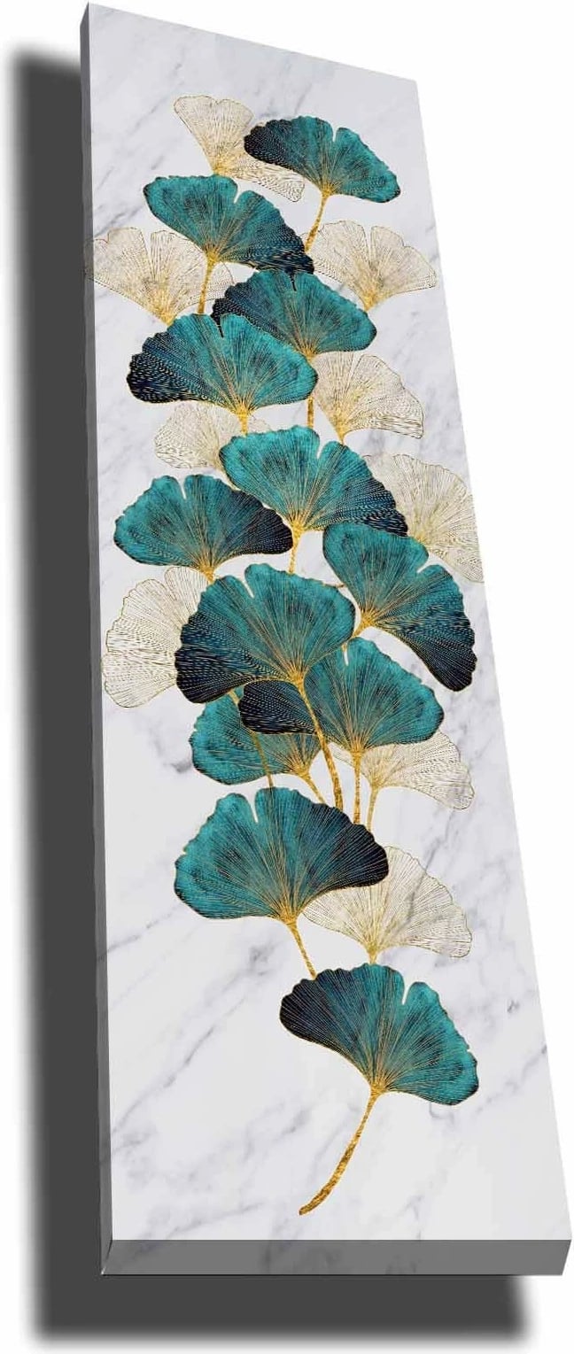 Pikturë dekorative në kanavacë, ngjyra ari, e gjelbër, e bardhë, bezhë, 30x90cm, Wallity 3090NISC-005