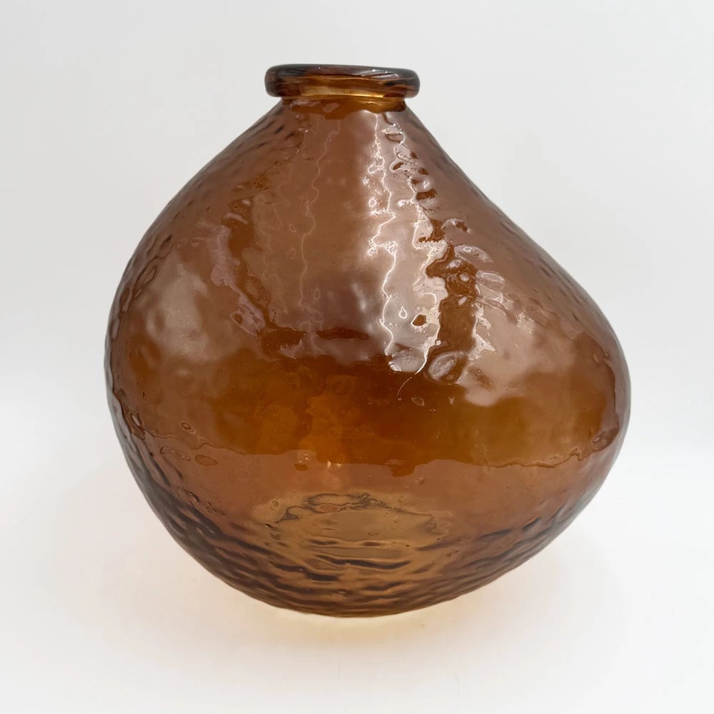 Vazo qelqi BOCAL, ngjyrë karamel, 25x25x25cm