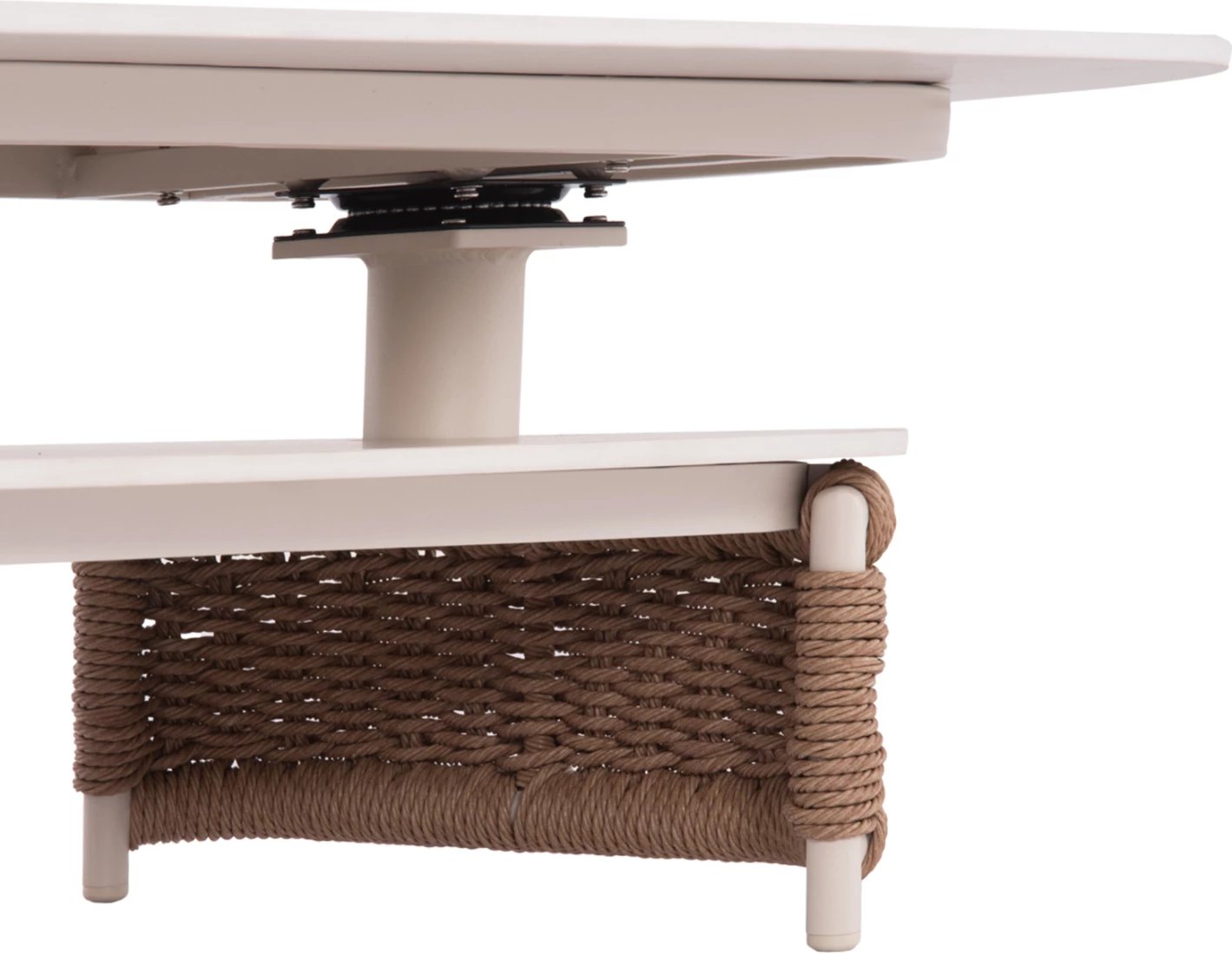 Set lounge për jashtë, 4 pjesë, seri NEXUS, alumin, ratan i përdredhur, gur i sinterizuar