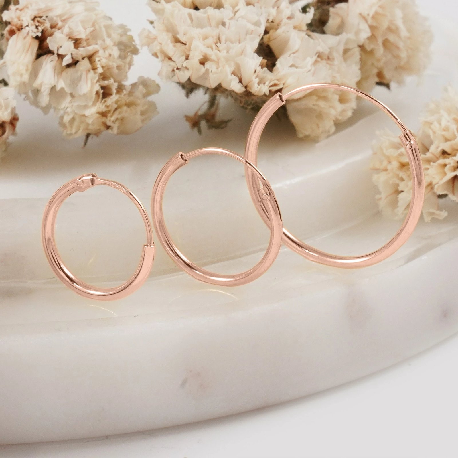 Set vathësh argjendi, ngjyrë rozë ari, Jumeon, 11169ROS, 3 copë