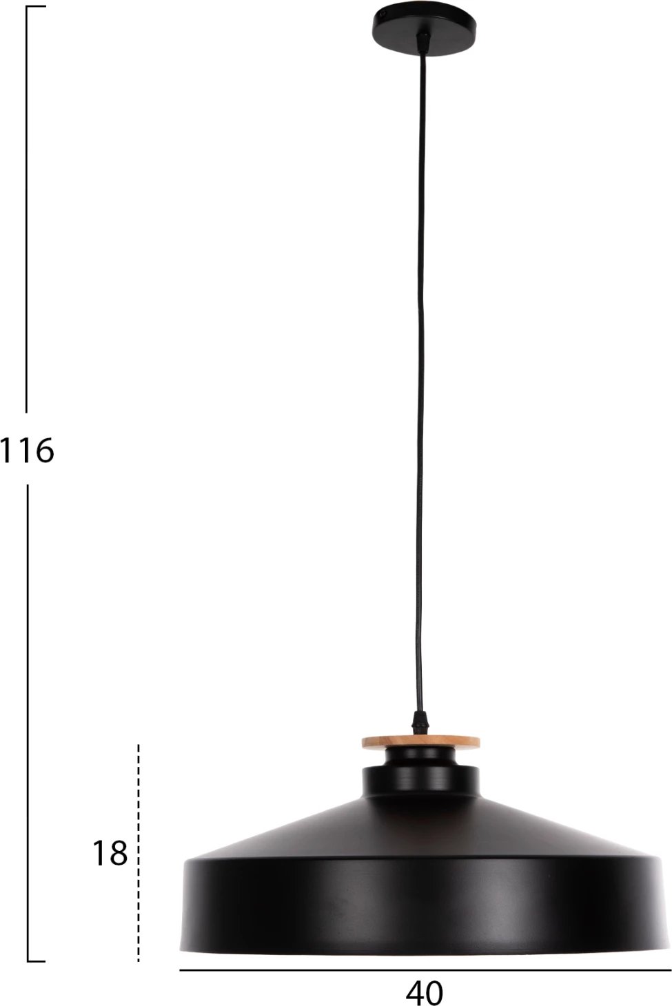 Llambë varëse tavani FH4159.01 metalike e zezë Φ40x116Hcm Llambë varëse tavani FH4159.01 metalike e zezë Φ40x116Hcm