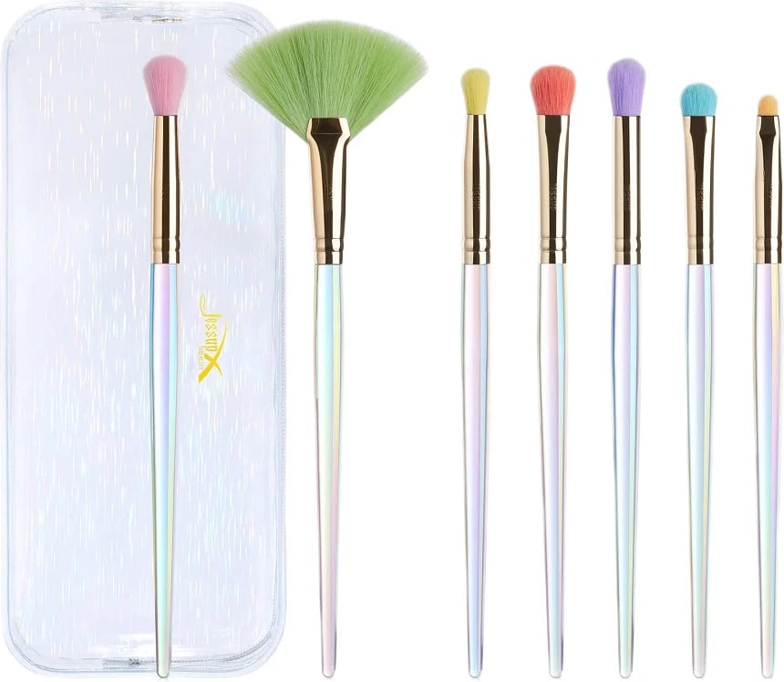 Set brushash për grim JESSUP T318 për femra, 7 copë shumëngjyrëshe