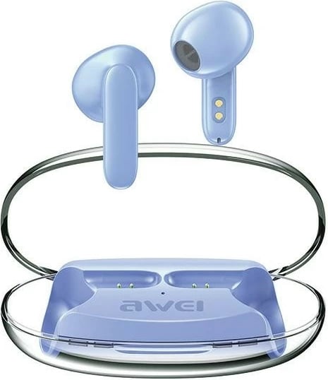 Kufje Bluetooth AWEI T85, ENC, TWS, me kuti karikimi, Kaltër