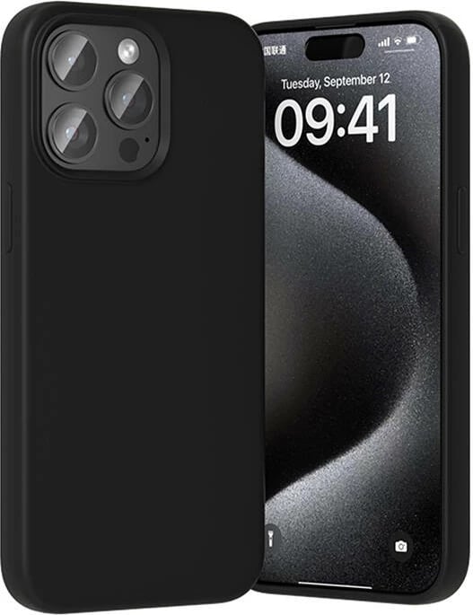 Mbështjellës Vention KUFB0-30 për iPhone 15 Pro, silikon, i zi