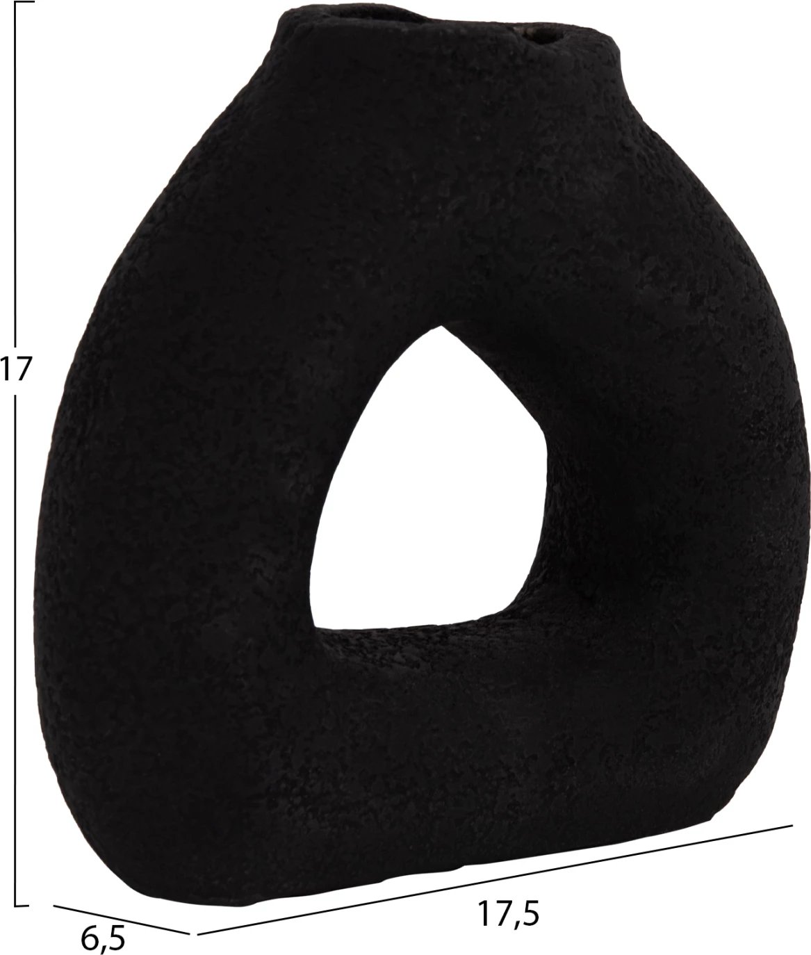 Vazo dekorative tavoline DECANT, terrakotë e zezë, FH4667.01S, 17.5x6.5x17cm