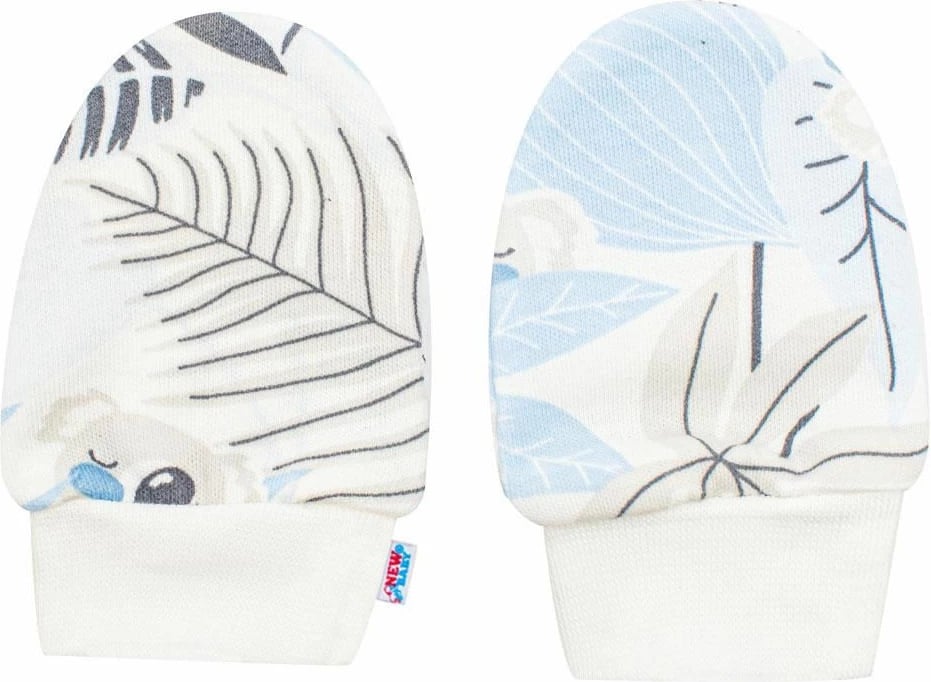 Set për bebe me papuçe dhe doreza, New Baby Lovely, 100% pambuk, madhësi universale, blu