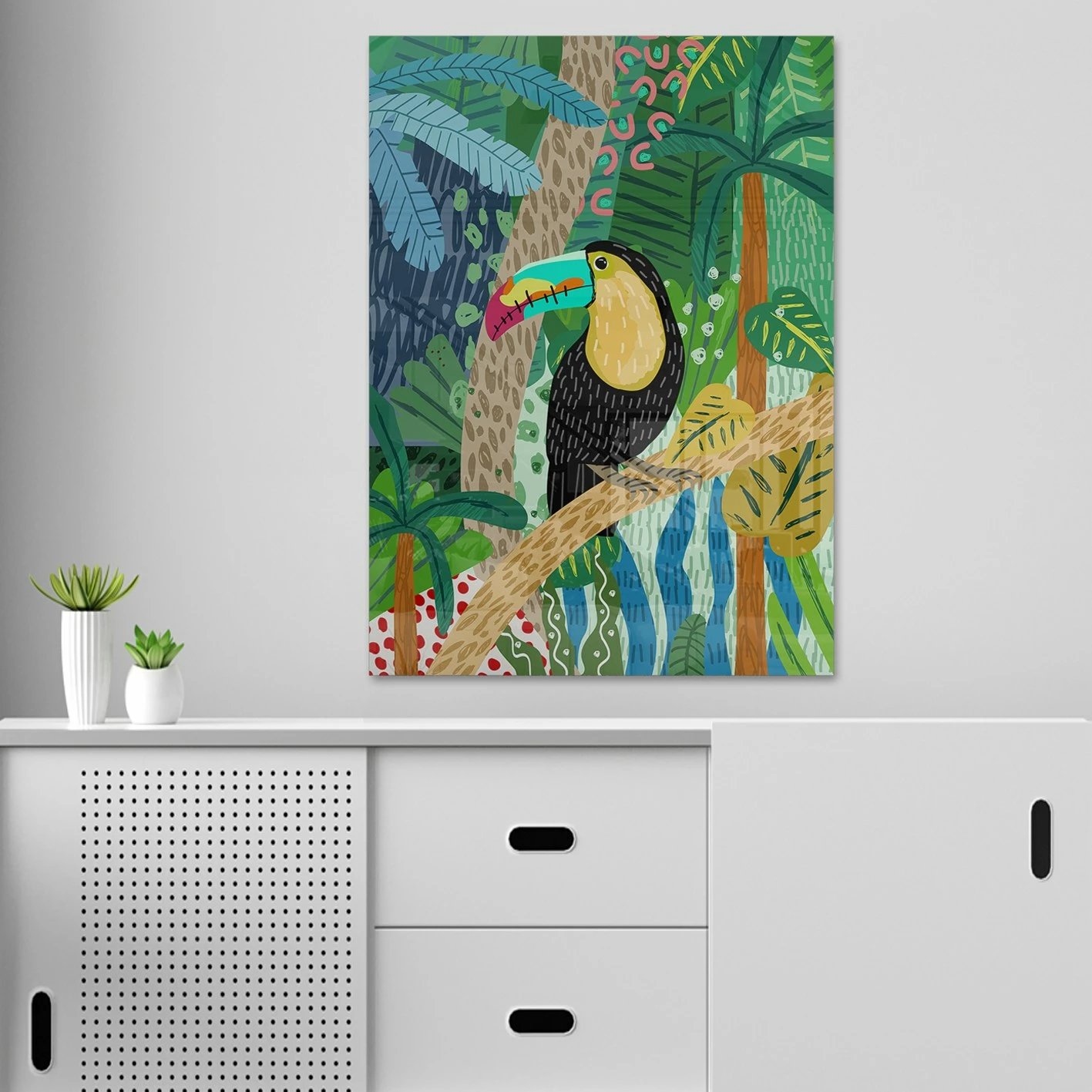 Pikturë dekorative prej xhami të temperuar, shumëngjyrëshe, CAM3754 - 50x70cm