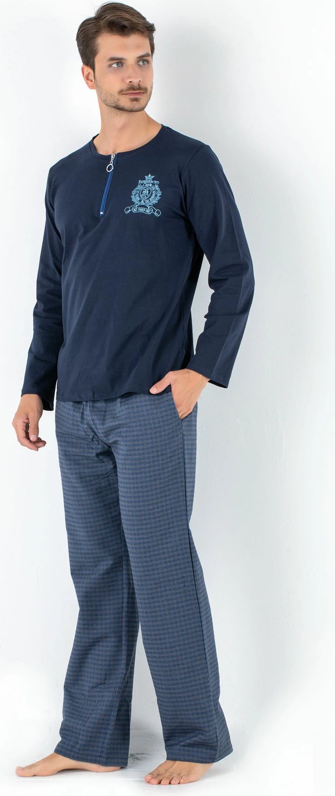 Set pizhamash për burra, Jumeon, 002-000278, ngjyrë e kaltër e errët