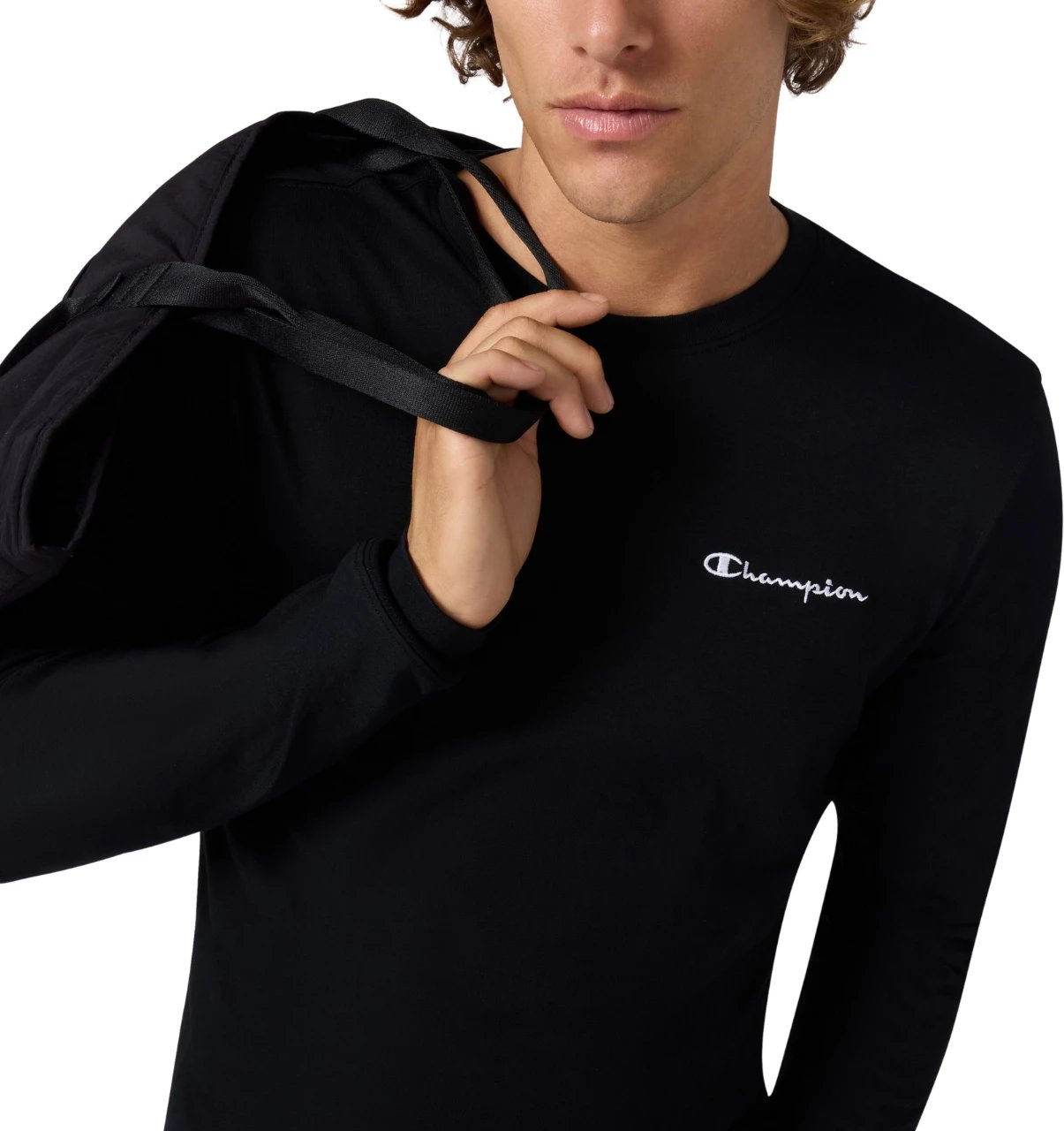 Maicë me mëngë të gjata Champion për meshkuj, e zezë