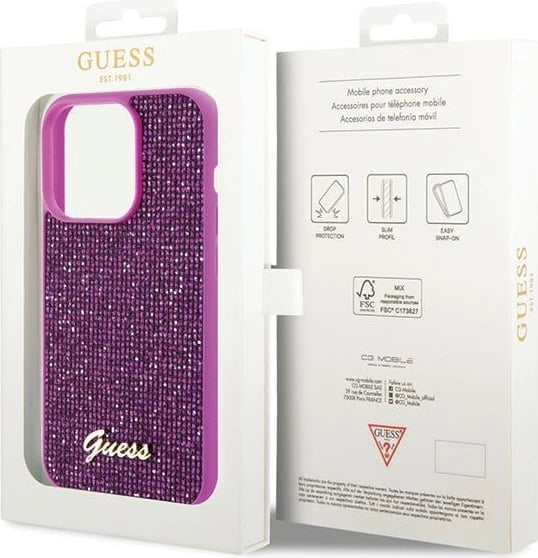 Mbështjellës Guess Disco Metal Script për iPhone 15 Pro, rozë Mbështjellës Guess Disco Metal Script për iPhone 15 Pro, rozë