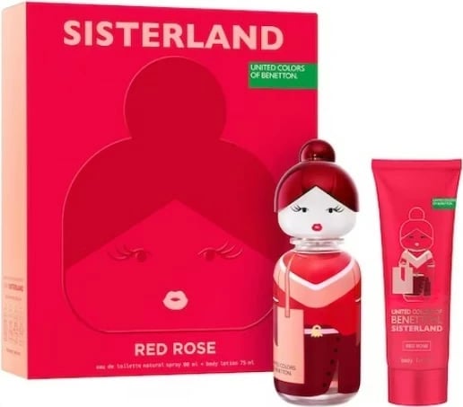 Eau de Toilette dhe body lotion Benetton Sisterland Red Rose 80ml + 75ml