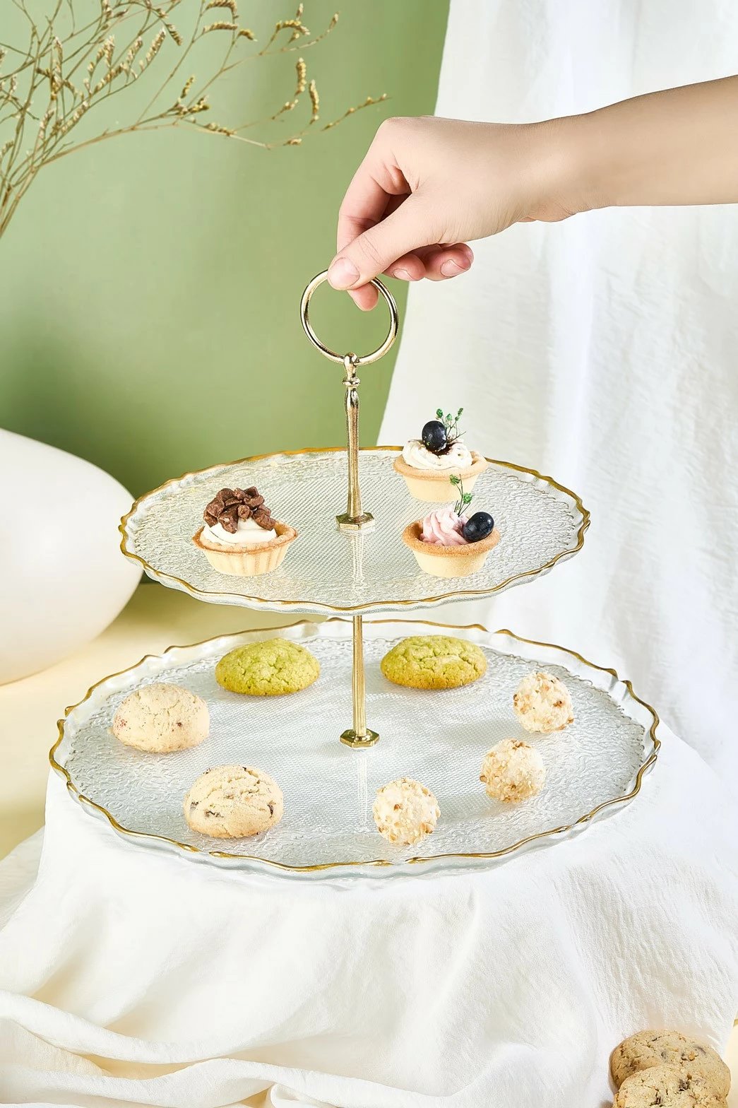 Pjatë dykatëshe për biskota Hermia Goblen, transparente