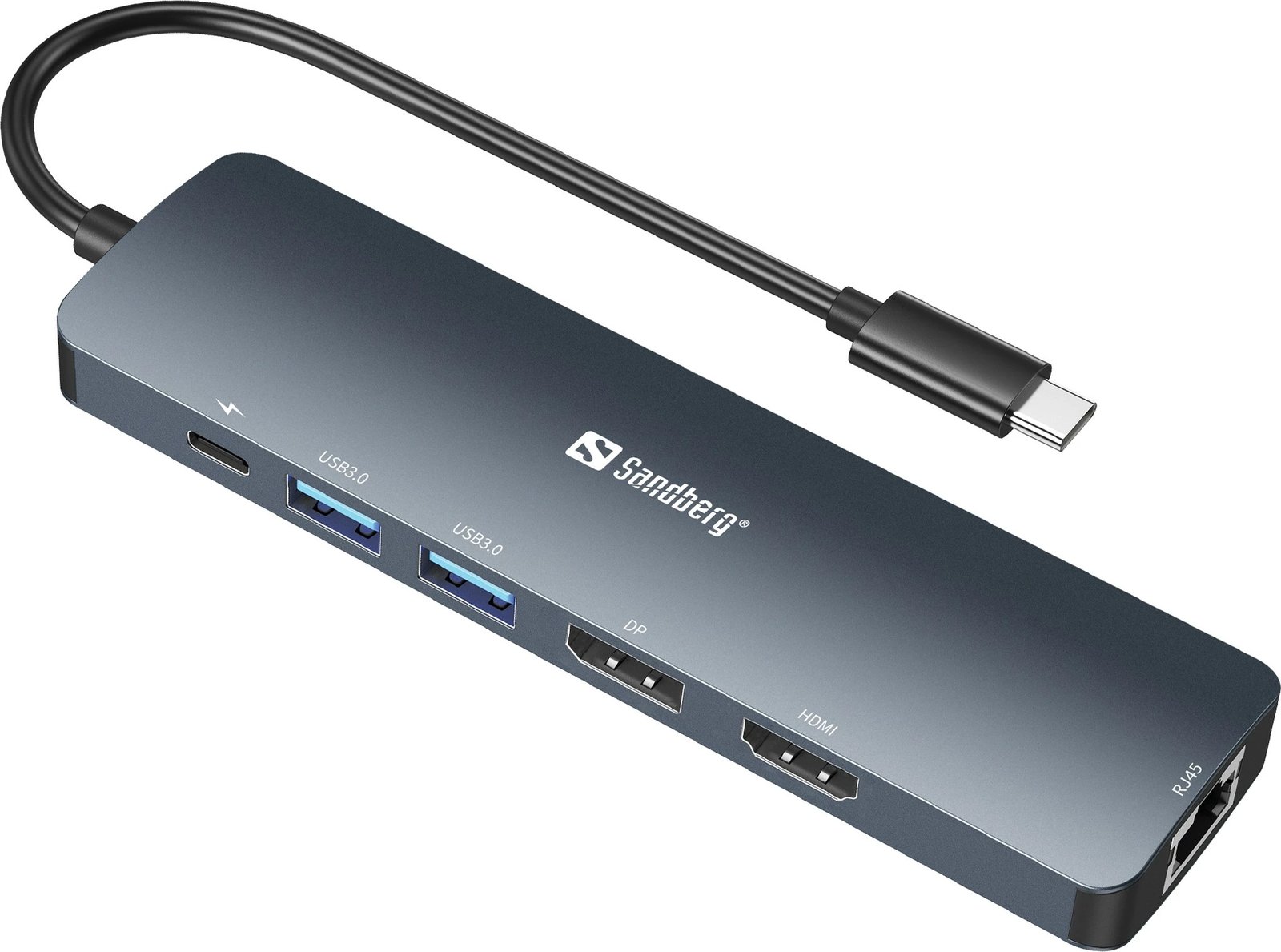 Dock USB-C Sandberg, 8K, 100 W, Gri