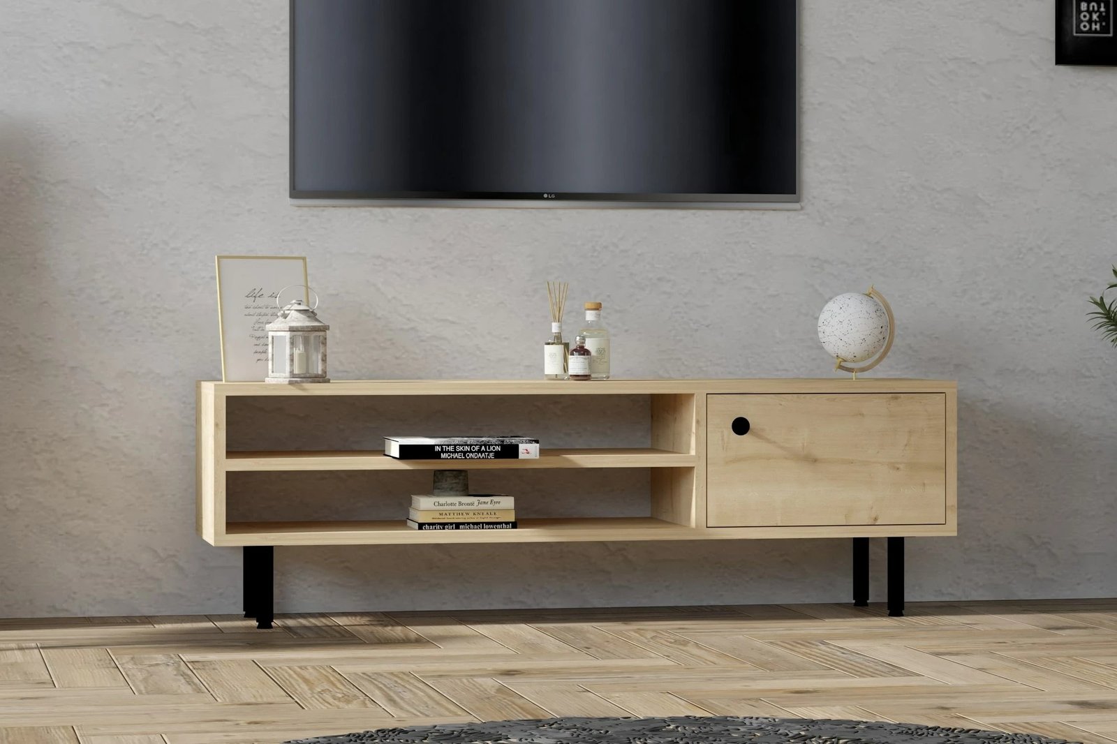 Konsolë TV Hanah Home, ngjyrë lis Sapphire Oak, 120x38x30cm Konsolë TV Hanah Home, ngjyrë lis Sapphire Oak, 120x38x30cm