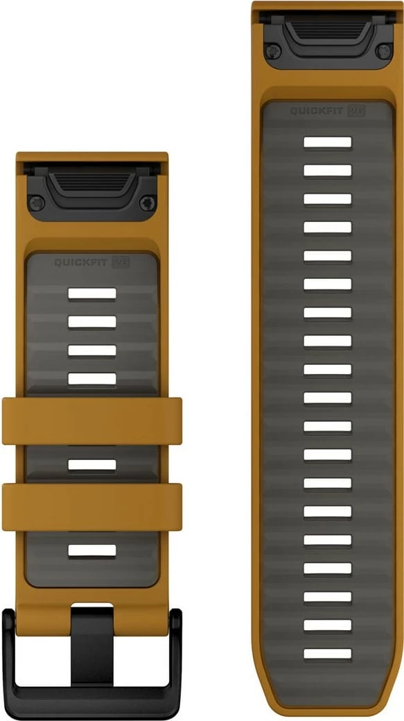 Rrip silikoni Garmin QuickFit 26mm për smartwatch, ngjyrë kafe/gri
