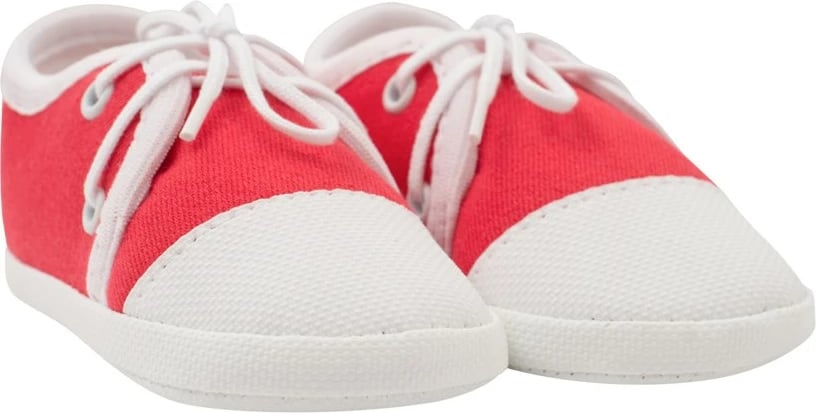 Papuqe bebe, New Baby, stil atlete 0-3 muaj, shollë sintetike e hollë, gjatësia e brendshme 10 cm, të kuqe