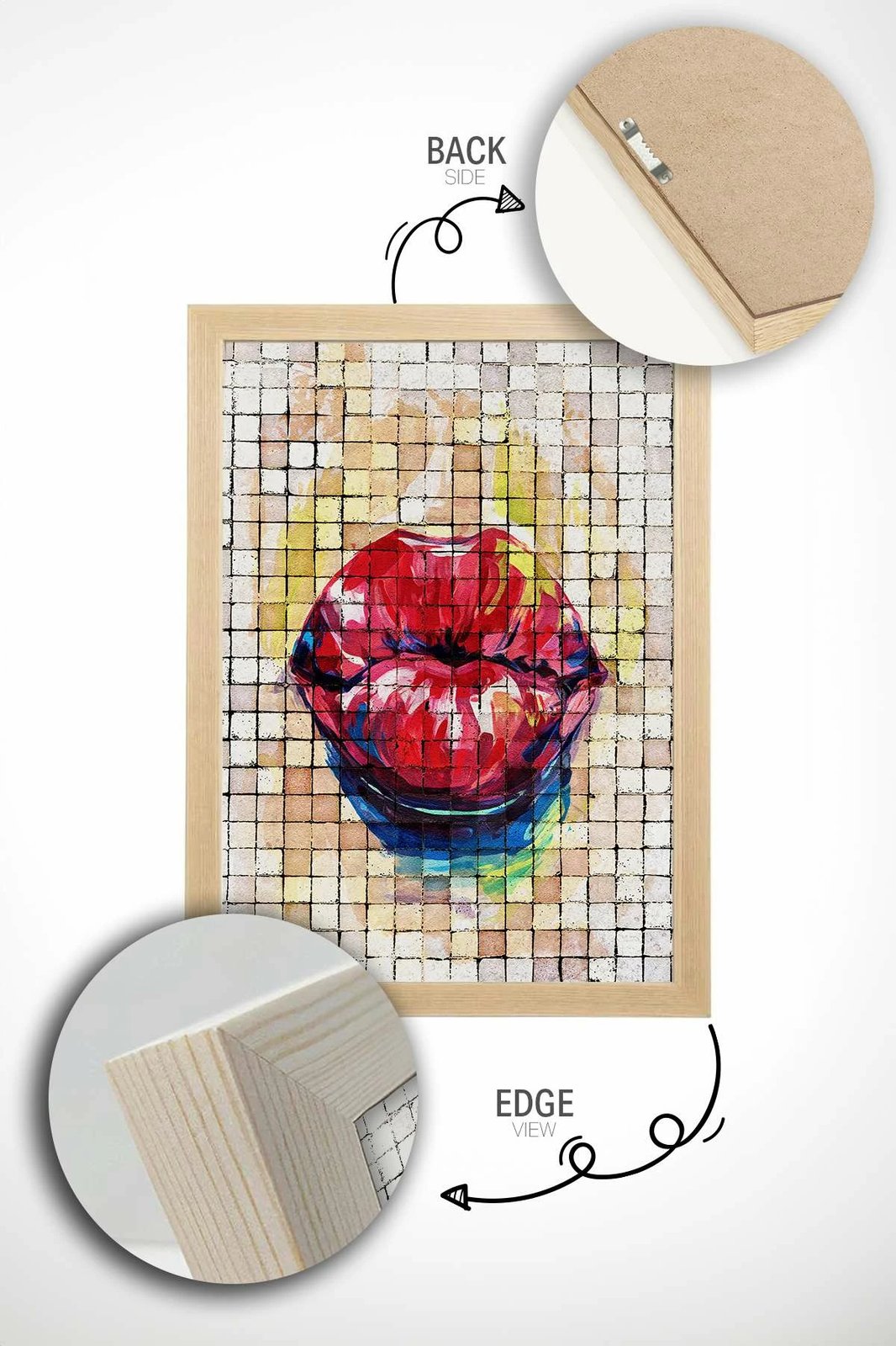 Pikturë dekorative me kornizë, Wallity Popmosaic15, shumëngjyrëshe, 33x48cm