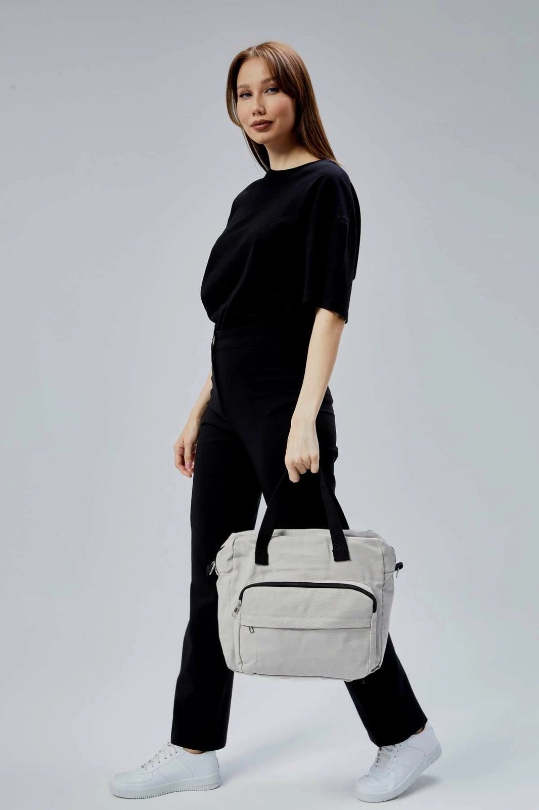 Çantë tote Zoozie Bags, gri, 33x30x10cm