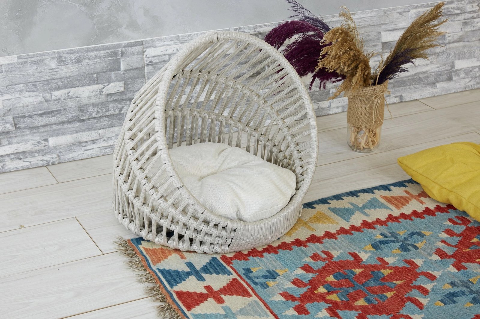 Shtrat për kafshë Hanah Home Bonno, krem