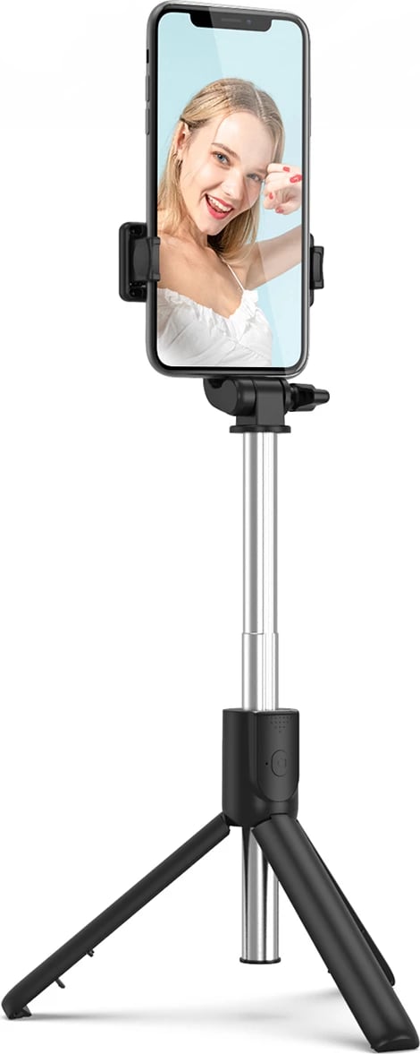 Selfie stick Hurtel WRY1S me tripod, për telefon, 67 cm, e zezë