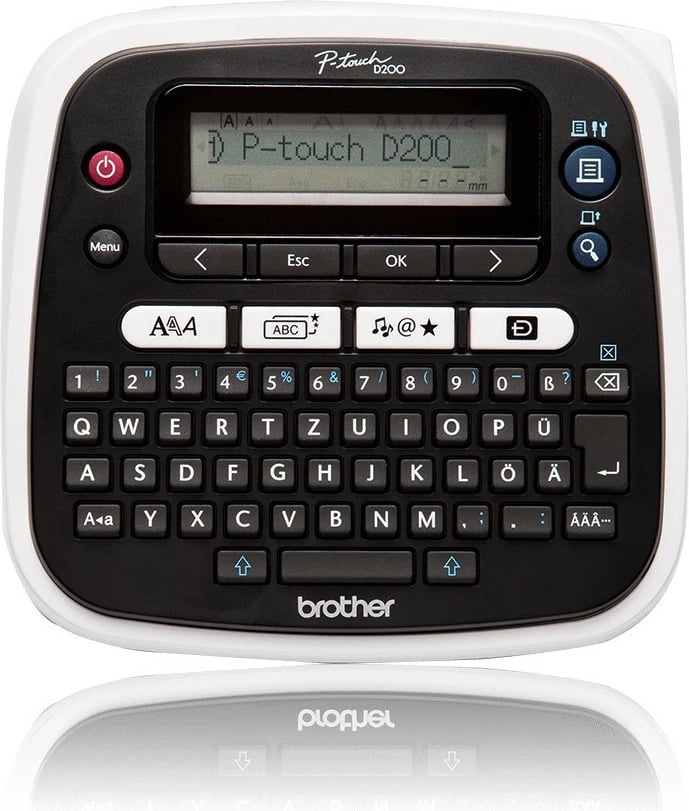Printer etiketa Brother PT-D200BWVP, TZe, 180x180 DPI, 20mm/sec, gri/bardhë