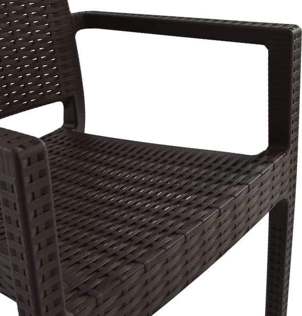 Karrige me krahë polipropileni, ngjyrë kafe e errët, FH5134.02, 57x55,5x89 cm