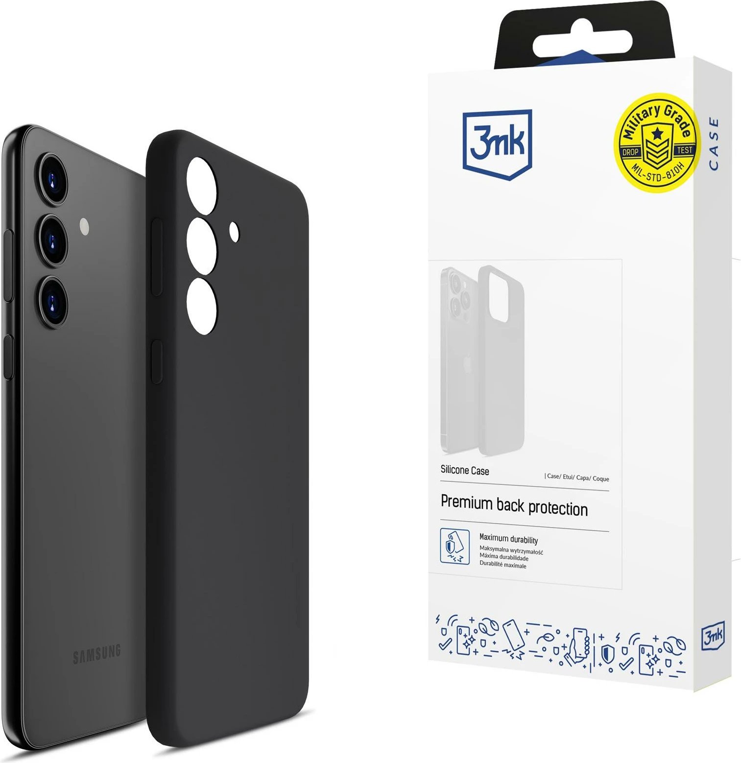 Mbështjellës silikoni 3mk për Samsung Galaxy S24, i zi