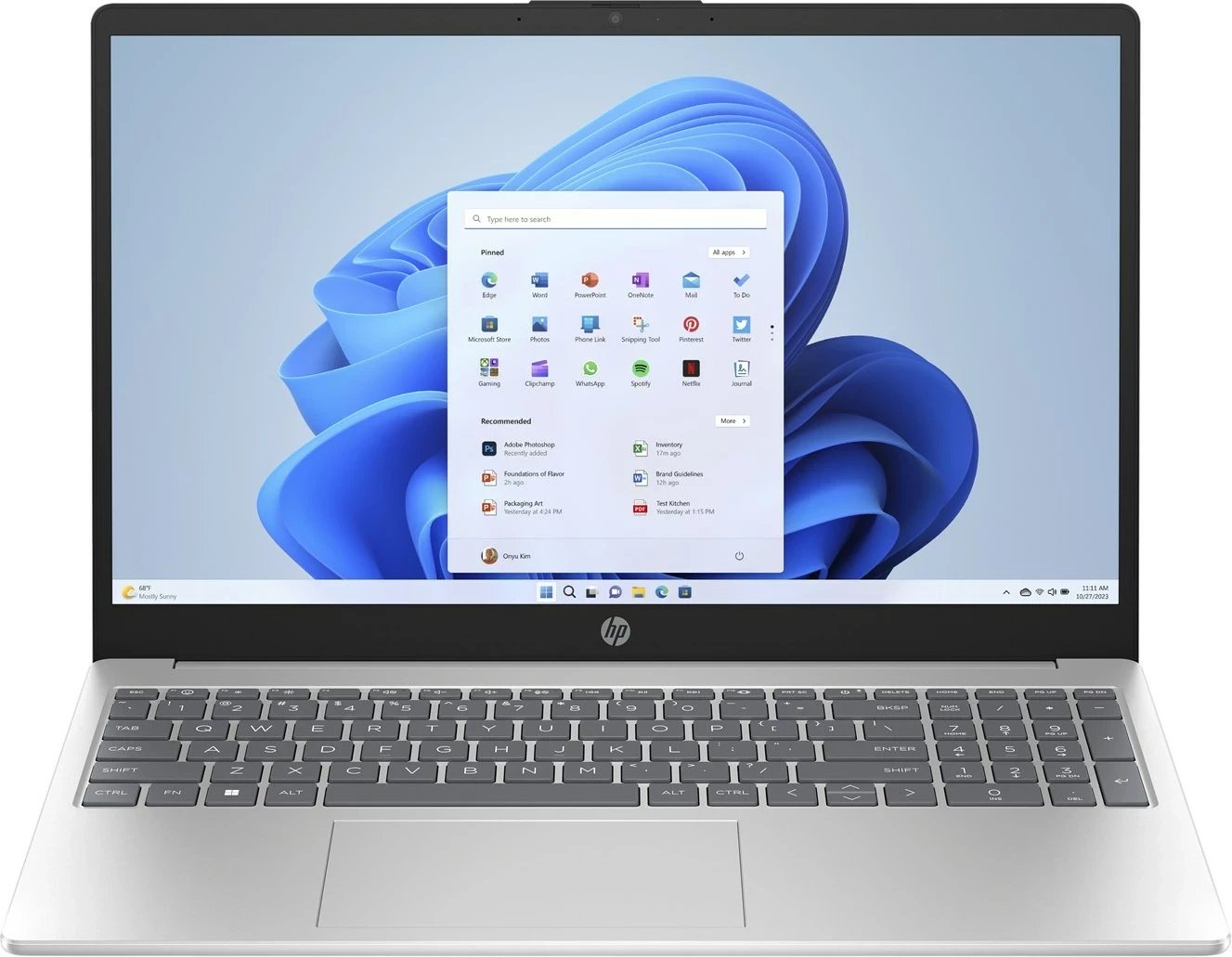 Laptop HP 15-fd0003nw, Intel Core i3 i3-1315U, 16 GB RAM, 256 GB SSD, Argjendtë