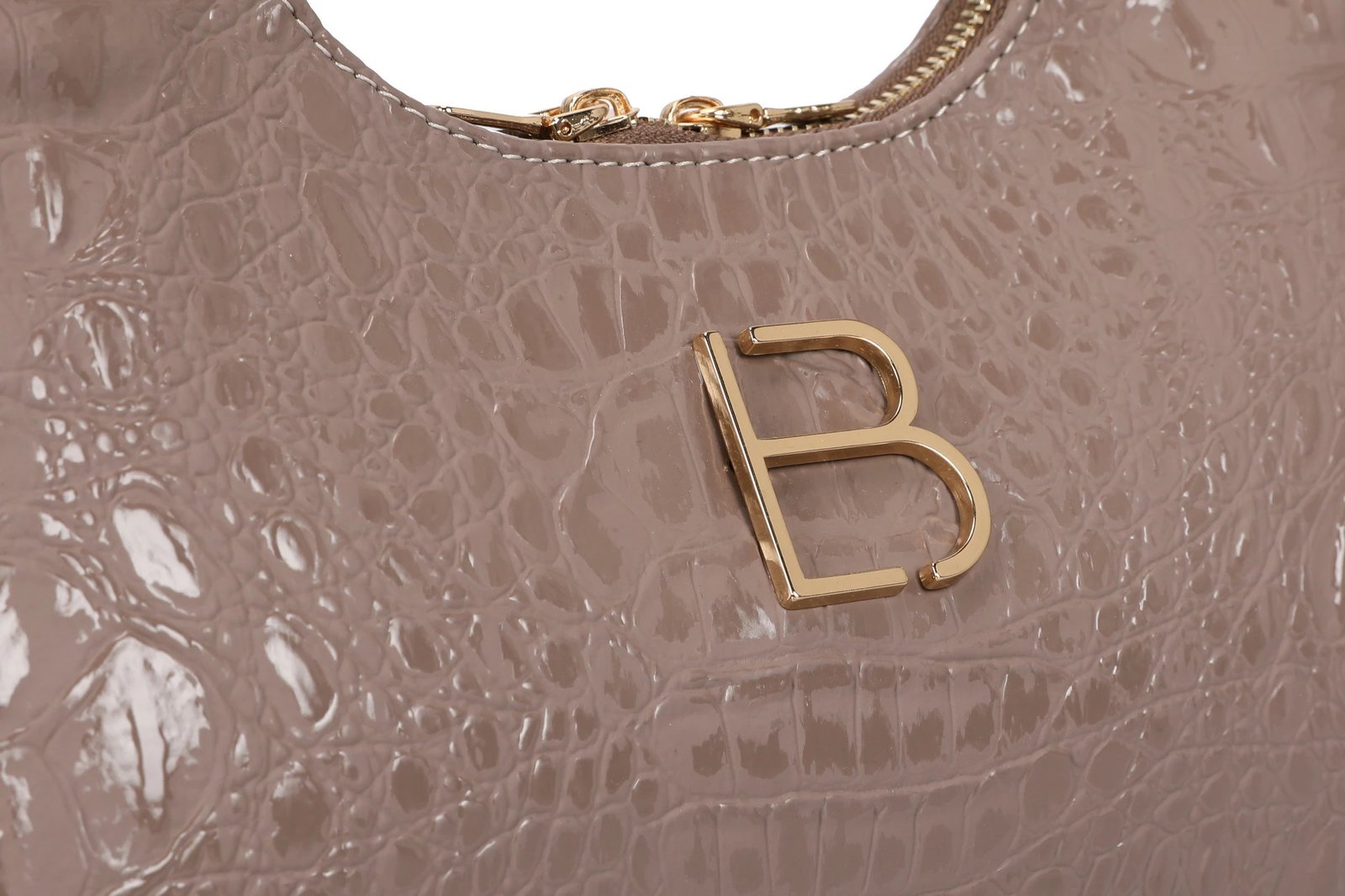 Çantë shpatulle Lucky Bees, model Croco, ngjyrë mink, 505