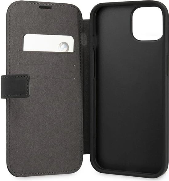 Mbështjellës BMW Signature për iPhone 13 mini, lëkurë, i zi