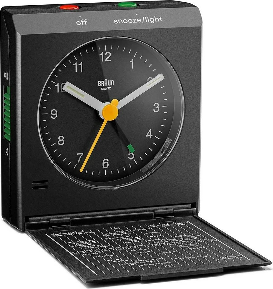 Orë alarmi Braun BC 05 B, quartz, me dritë dhe snooze, e zezë