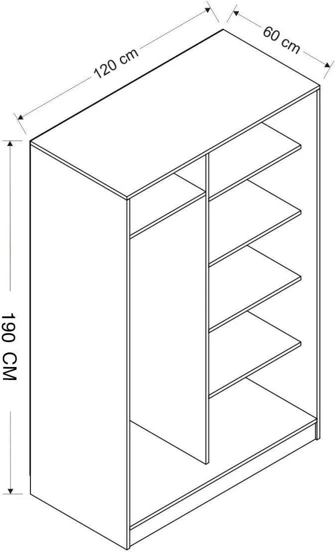 Dollap Hanah Home, Kale, ngjyrë e bardhë dhe lis, 2314