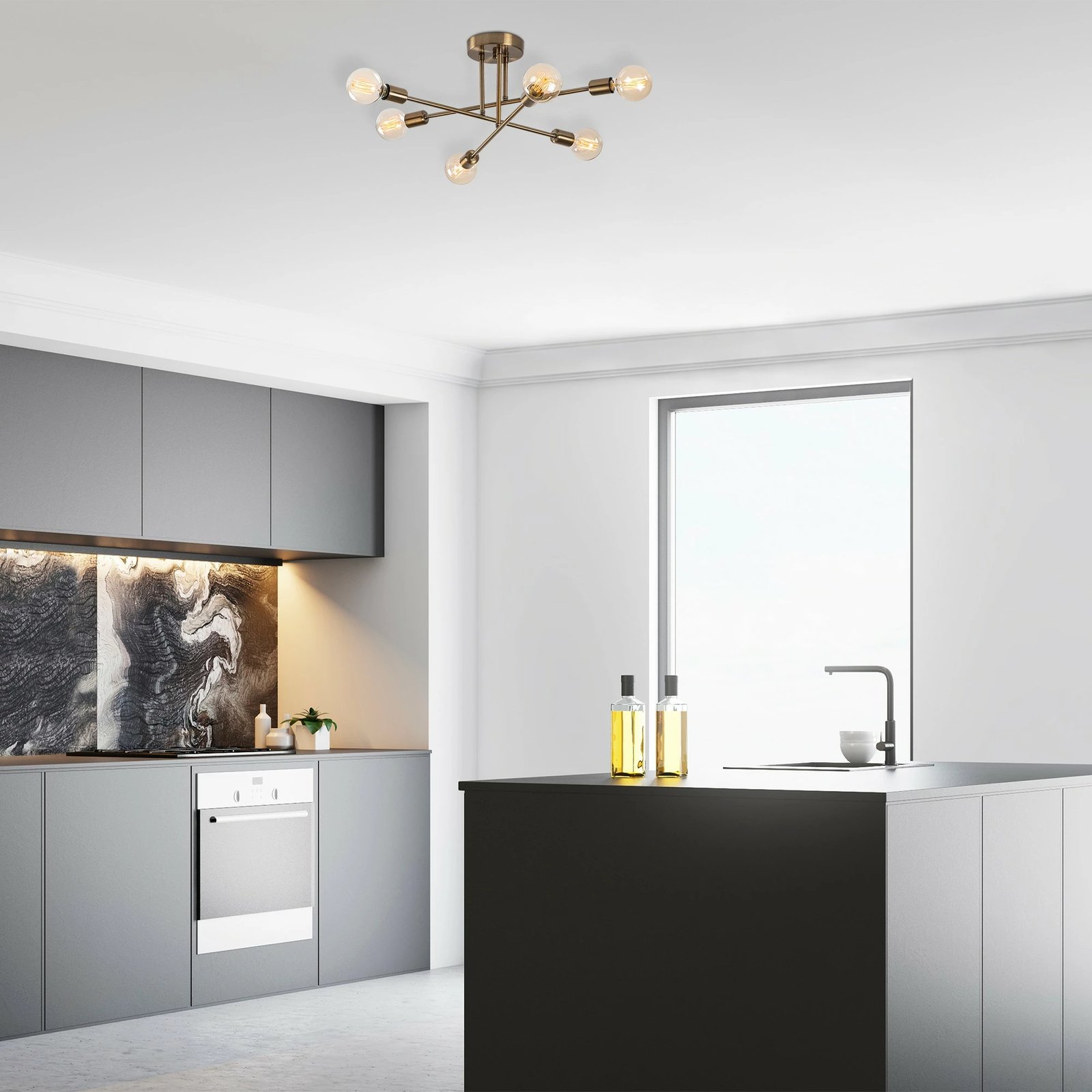 Llambadar Opviq, Flower - 176, ngjyrë vintage, 64x64x30cm