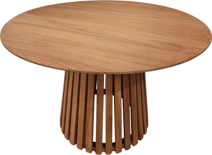 Set tavoline me karrige Kalie-Kenda 7 pjesë, hije natyrale-bezhë, Φ120x75cm